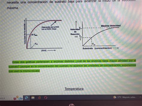 Cu L De Las Eras Enzimas Tiene Mayor Afinidad Por El Sustrato