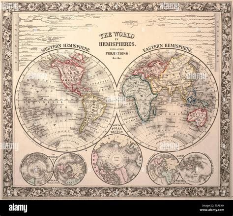 Beautiful World Map Vintage Atlas 1898 Mercator Projection Sepia