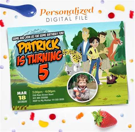 Wild Kratts Photo Invitation Wild Kratts Birthday Invitation Wild