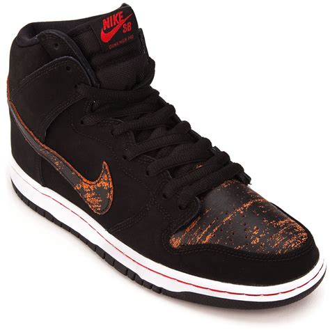 Nike Dunk High Pro SB Shoes - Black/Black/Red - 10