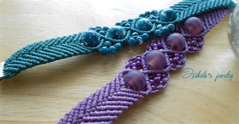 Macrame Wavy Chevron Bracelets With Beads Izabela Craftwork