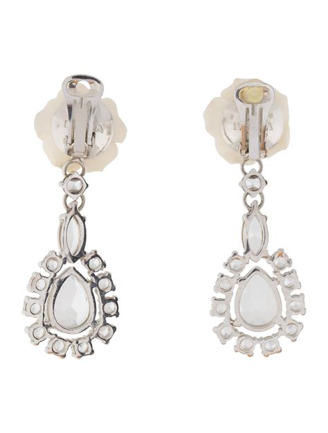 Prada Resin And Crystal Floral Drop Earrings Earrings Pra178909 The