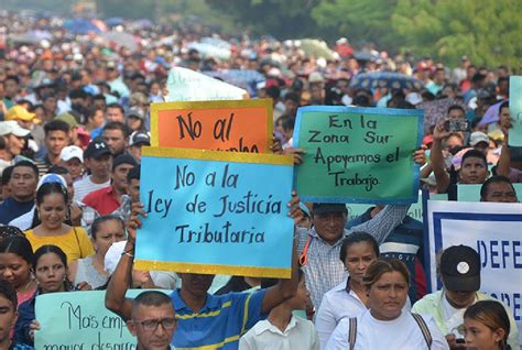 Masiva Marcha De Obreros Contra Ley Tributaria En Choluteca Dinero HN