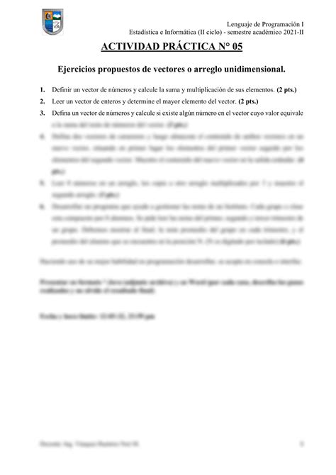 SOLUTION 05 Sesi N Pr Ctica Ejercicios Propuestos De Vectores O