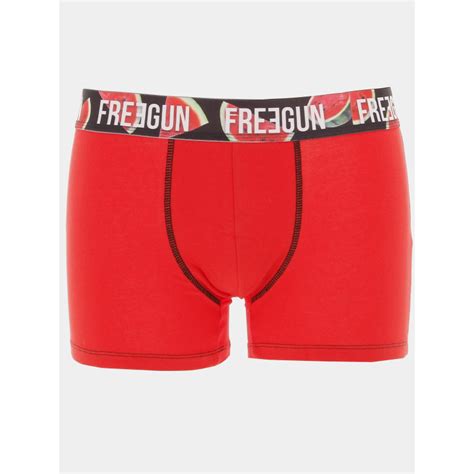 Boxer Coton Bio Rouge Homme Freegun Wimod