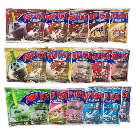 Jual Pop Ice Minuman Es Blender Cokelat Strawberry Choco Cookies Anggur