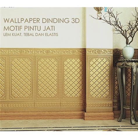 Jual D Wallpaper Dinding Foam Brickfoam Wallfoam Motif Pintu Jati