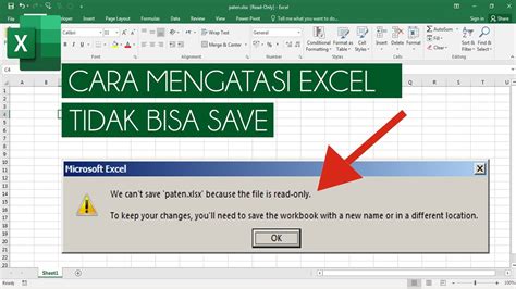 Cara Mengatasi File Excel Tidak Bisa Di Save Read Only YouTube