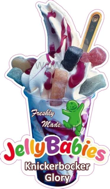 ICE CREAM VAN Sticker Jelly Babies Knickerbocker Glory Sweets Sundae