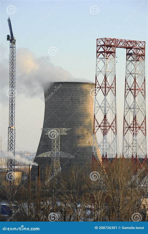 The Chimney Of A Thermal Power Plant The Smoke Extracted By A Thermal