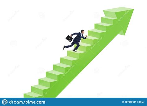 Businessman Climbing Career Ladder In Business Concept Stock Image