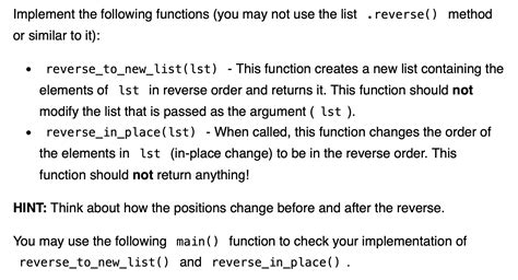 Solved Implement The Following Functions You May Not Use