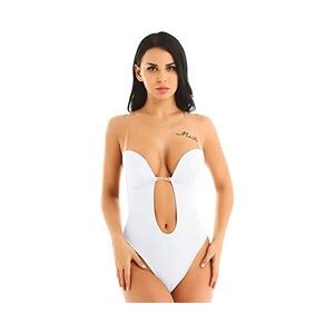 Freebily Body Senza Maniche Con Scollo A V Profondo Da Donna Shapewear