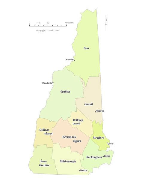 New Hampshire Counties Map Verjaardag Vrouw 2020