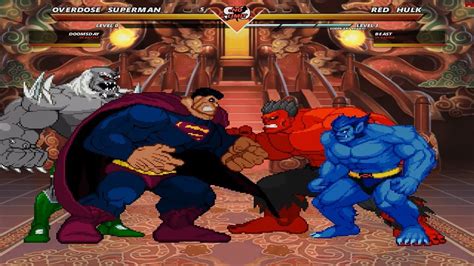 Overdose Superman And Doomsday Vs Red Hulk And Beast Mugen High