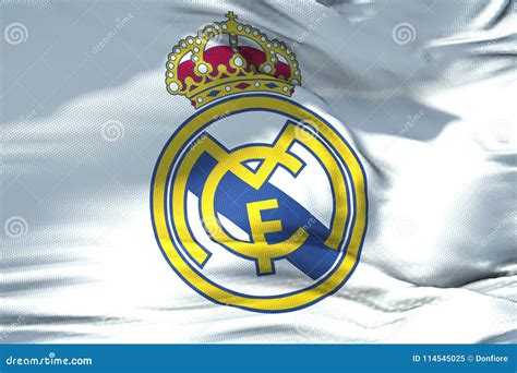 Bandeira De Ondula O Da Textura Da Tela Do Real Madrid C F Clube