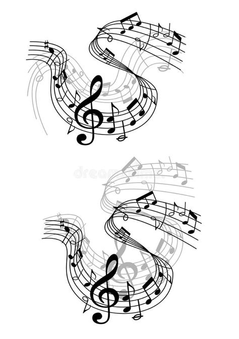 Ondas De Notas Musicales Ilustración Del Vector Ilustración De