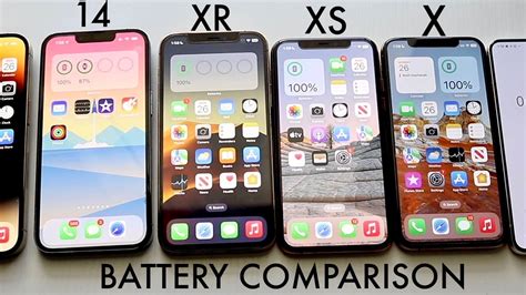 Iphone 14 Vs Iphone Xr Vs Iphone Xs Vs Iphone X Battery Comparison Youtube