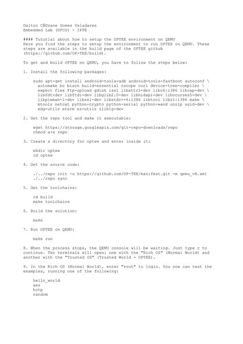 Optee On Qemu Build Tutorial Pdf
