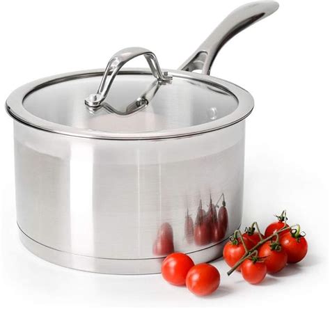 Procook Professional Stainless Steel Saucepan With Lid Cm L