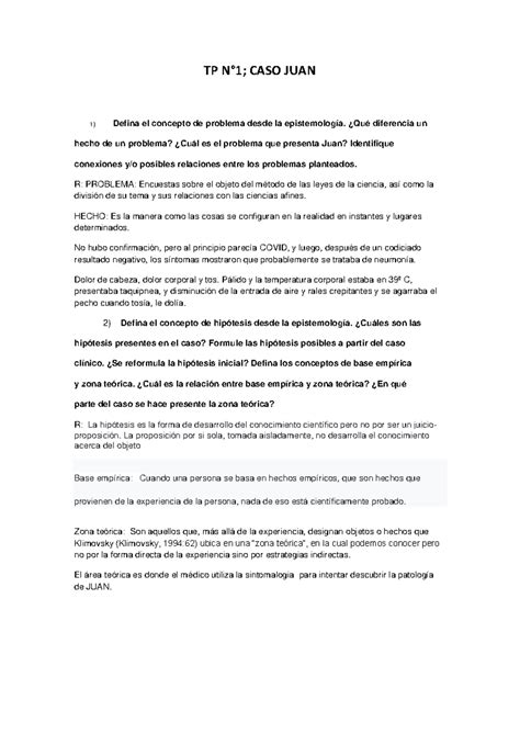 Tp N Tp N Caso Juan Defina El Concepto De Problema Desde La