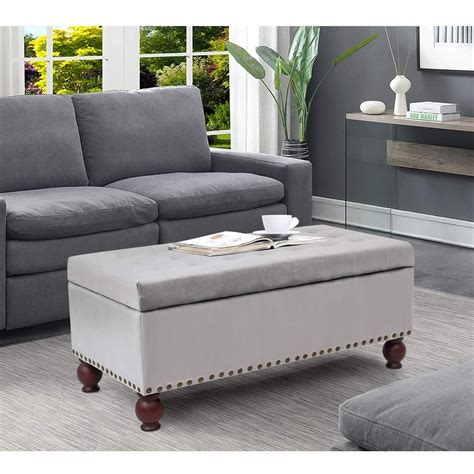 Homebeez 40 Storage Bench Ottoman Footstool Tufted Storage Ottoman