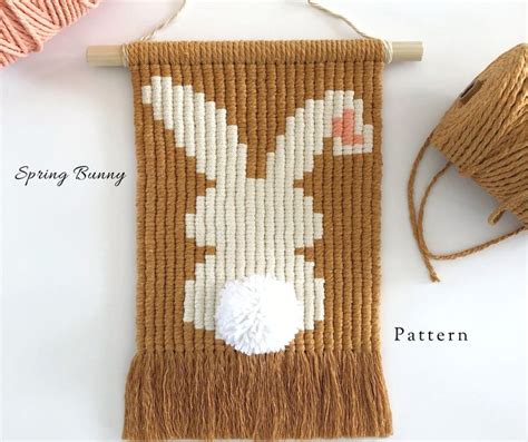 Bunny Craft Pattern Macrame Wall Hanging Easter Bunny Project