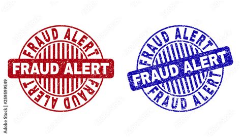 Grunge Fraud Alert Round Stamp Seals Isolated On A White Background