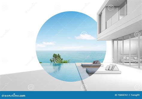 Architecture Design of Sea View Modern House Stock Image - Image of ...