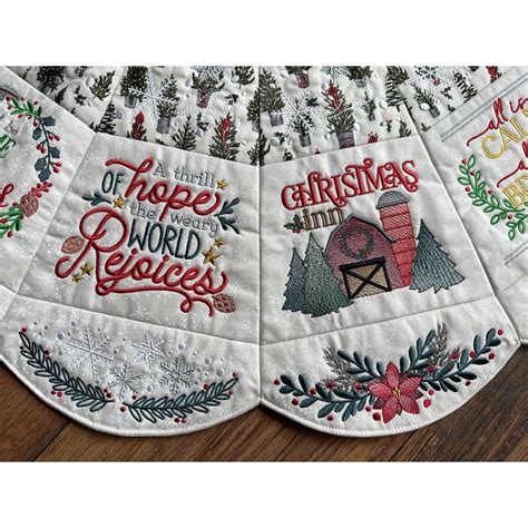 Ith Farmhouse Christmas Tree Skirt Machine Embroidery Designs By Juju