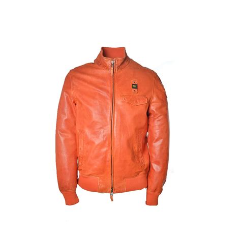 Leather Jacket Blauer Model Sblul In Orange