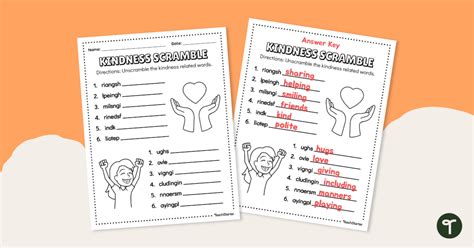 Kindness Word Scramble Teach Starter