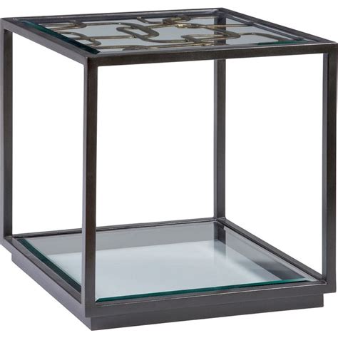 Artistica Home 01 2051 957C Moxie Square End Table Black Gold Metal