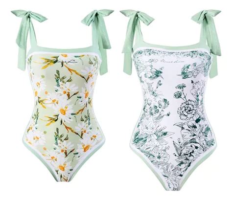 Traje De Ba O Bikini Impresi N Reversible Se Oras Siameses Meses Sin