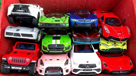 Box Full Of Diecast Cars Lamborghini Scv12 Mercedes Slr Bugatti Divo