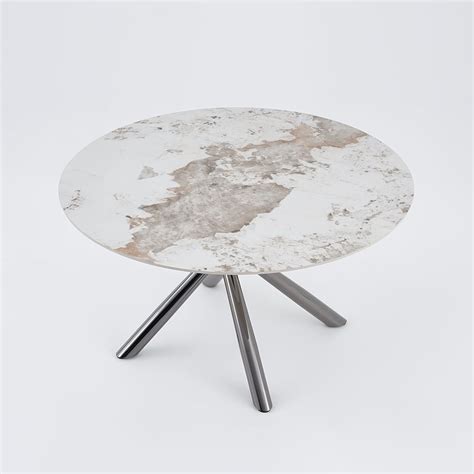 Round Faux Marble Dining Table For 6 Modern Dining Table Homary