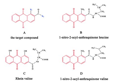 Comparison Of Rhein And Nitro Acyl Anthraquinone Valine Structures