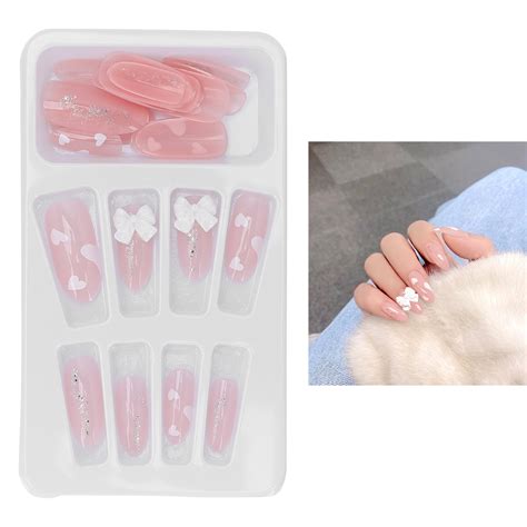 Yeahmol French Fake Nail Manicure Pcs Press On Nails Supplies