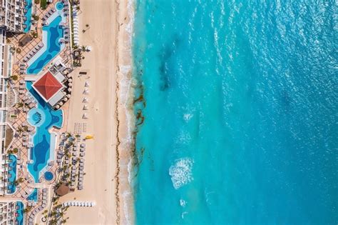 Premium Photo Aerial View Of Tropical Sandy Beach With Turquoise Ocean