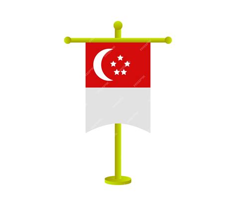 Bandeira De Singapura Vetor Premium