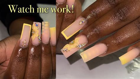 The Cutest Yellow Nail Set 😍 Watch Me Work Nailz On Nailz Youtube