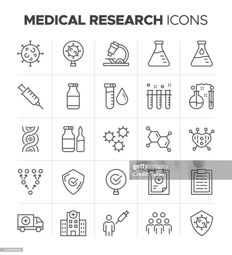 Medical Research Icon Set Clinical Trial Icons Medicine And Health