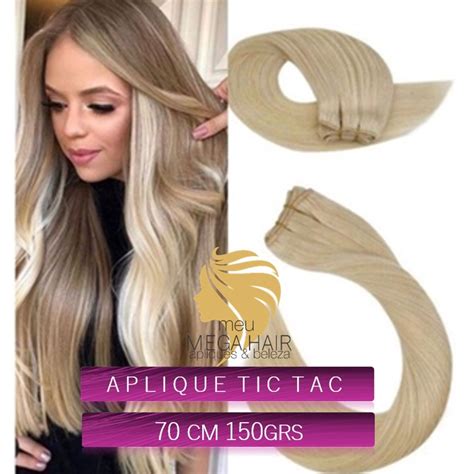 Cabelo Alongamento Aplique Loiro Tic Tac 70cm 150g Mega Hair Shopee