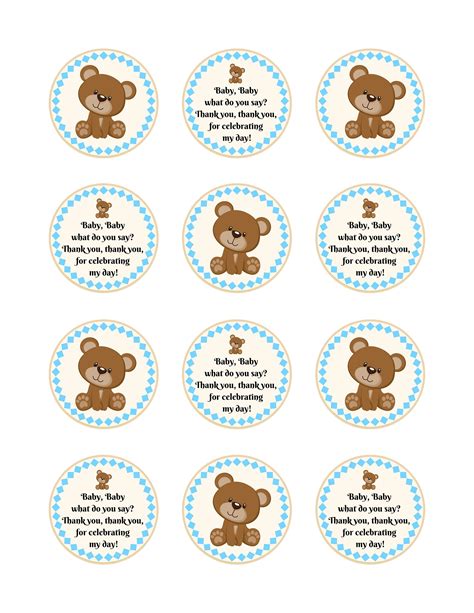 Baby Bear Cupcake Toppers Baby Boy Baby Shower Teddy Bear Baby Shower