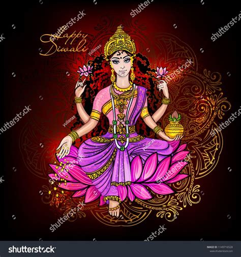 Happy Diwali Hindu Krishna Names Festivals Of India Vector Format