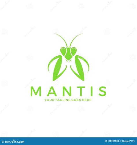 Praying mantis. Logo stock vector. Illustration of vector - 112210204