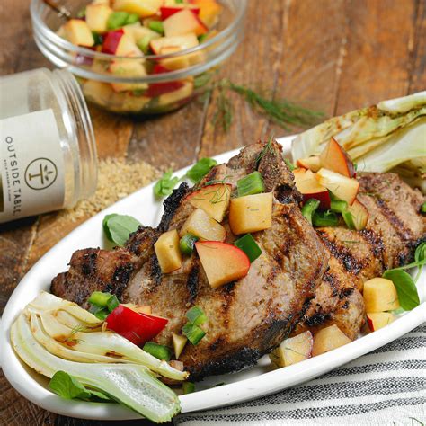 Easy Grilled Fennel Pork Chops With Peach Salsa The Salty Cooker