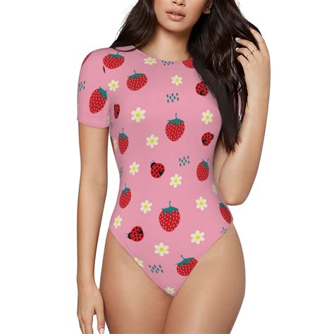 Easygdp Strawberry And Ladybugs Womens One Piece Swimsuit Slim Fit