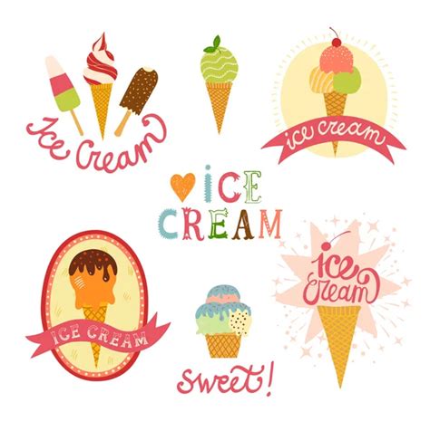 Hand Drawn Ice Cream Set Stock Vector Image By ©shtonado 77090009