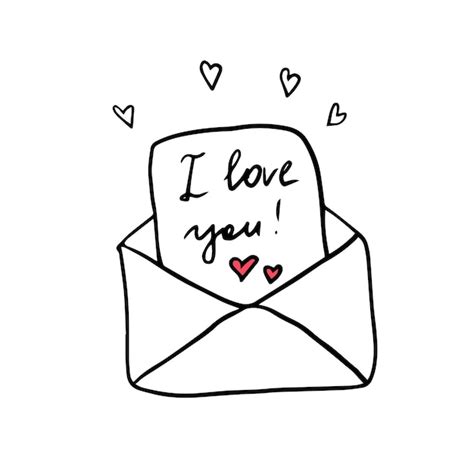 Premium Vector Cute Love Letter Envelope With Heart And Text In